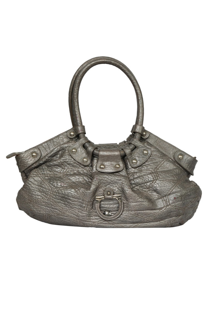 Salvatore Ferragamo Silver Metallic Hobo Shoulder Bag