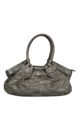 Salvatore Ferragamo Silver Metallic Hobo Shoulder Bag