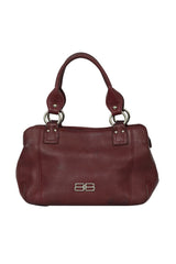 Balenciaga Maroon Bb Logo Leather Shoulder Bag