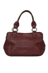 Balenciaga Maroon Bb Logo Leather Shoulder Bag