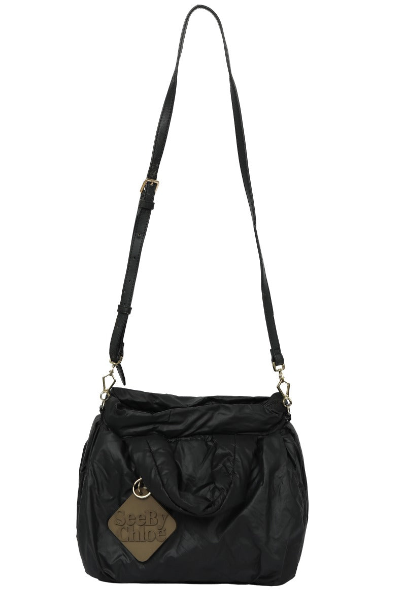 See By Chole Black Fluffy Tote Bag