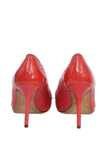 Gianni Versace EU 36 Patent Red Peep Toe Heels