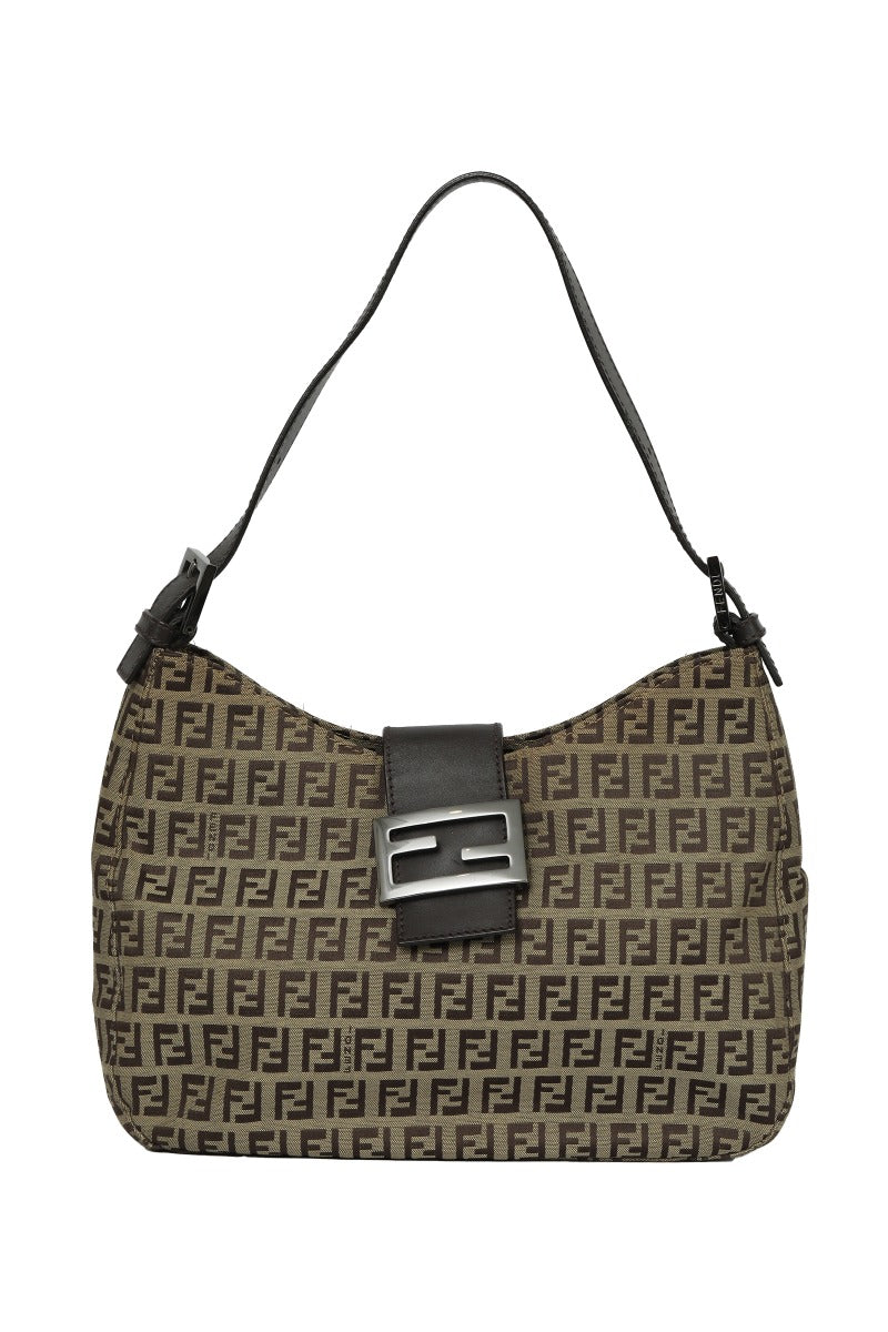Fendi Bora Hobo Media Zucca Monogram Shoulder Bag