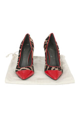 Versace EU 35.5 Leopard Print Embossed Pumps