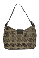 Fendi Bora Hobo Media Zucca Monogram Shoulder Bag