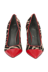 Versace EU 35.5 Leopard Print Embossed Pumps