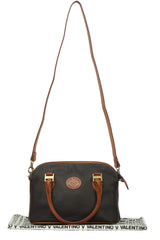 Mario Valentino Brown/Tan Leather Top Handle Bag