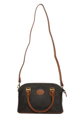 Mario Valentino Brown/Tan Leather Top Handle Bag