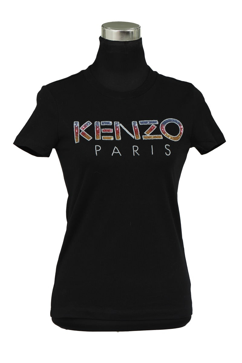 Kenzo Xs Multicolor Sequins Logo T-Shirt