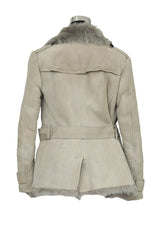 Burberry Size M Lamb Leather Fur Coat
