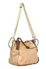 Tods G-Line Coated Canvas Leather Trim Handbag