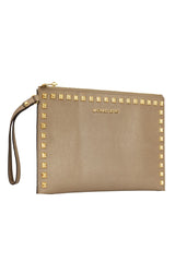 Michael Kors Sandrine Stud Leather Zip Wristlet