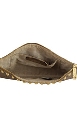 Michael Kors Sandrine Stud Leather Zip Wristlet