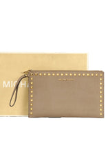 Michael Kors Sandrine Stud Leather Zip Wristlet