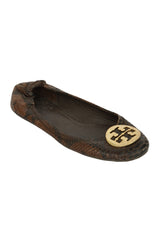 Tory Burch EU 36 Black Leather Logo Ballet Flats
