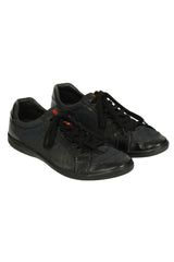 Prada EU 44 Sport Nylon And Leather Black Low Top Sneakers