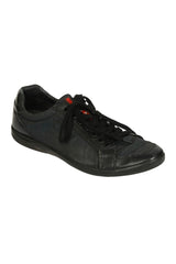 Prada EU 44 Sport Nylon And Leather Black Low Top Sneakers