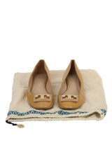 Tory Burch Size 7C Yellow Patent Leather Logo Heels