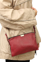 Burberry Red Grained Leather Chichester Crossbody Bag
