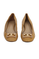 Tory Burch Size 7C Yellow Patent Leather Logo Heels