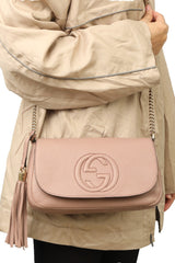 gucci-soho-nude-leather-flap-tassel-sling-bag