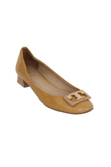 Tory Burch Size 7C Yellow Patent Leather Logo Heels