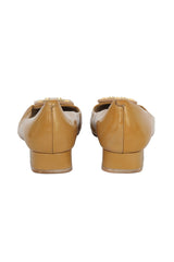 Tory Burch Size 7C Yellow Patent Leather Logo Heels