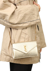 Yves Saint Laurent Golden Shimmer Envelope Wallet On Chain