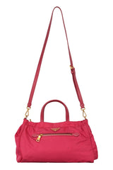 Prada Pink Nylon Tessuto Saffiona Top Handle Bag