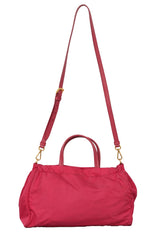 Prada Pink Nylon Tessuto Saffiona Top Handle Bag