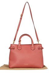 Burberry Medium Banner Peach Leather Tote Bag