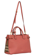 Burberry Medium Banner Peach Leather Tote Bag