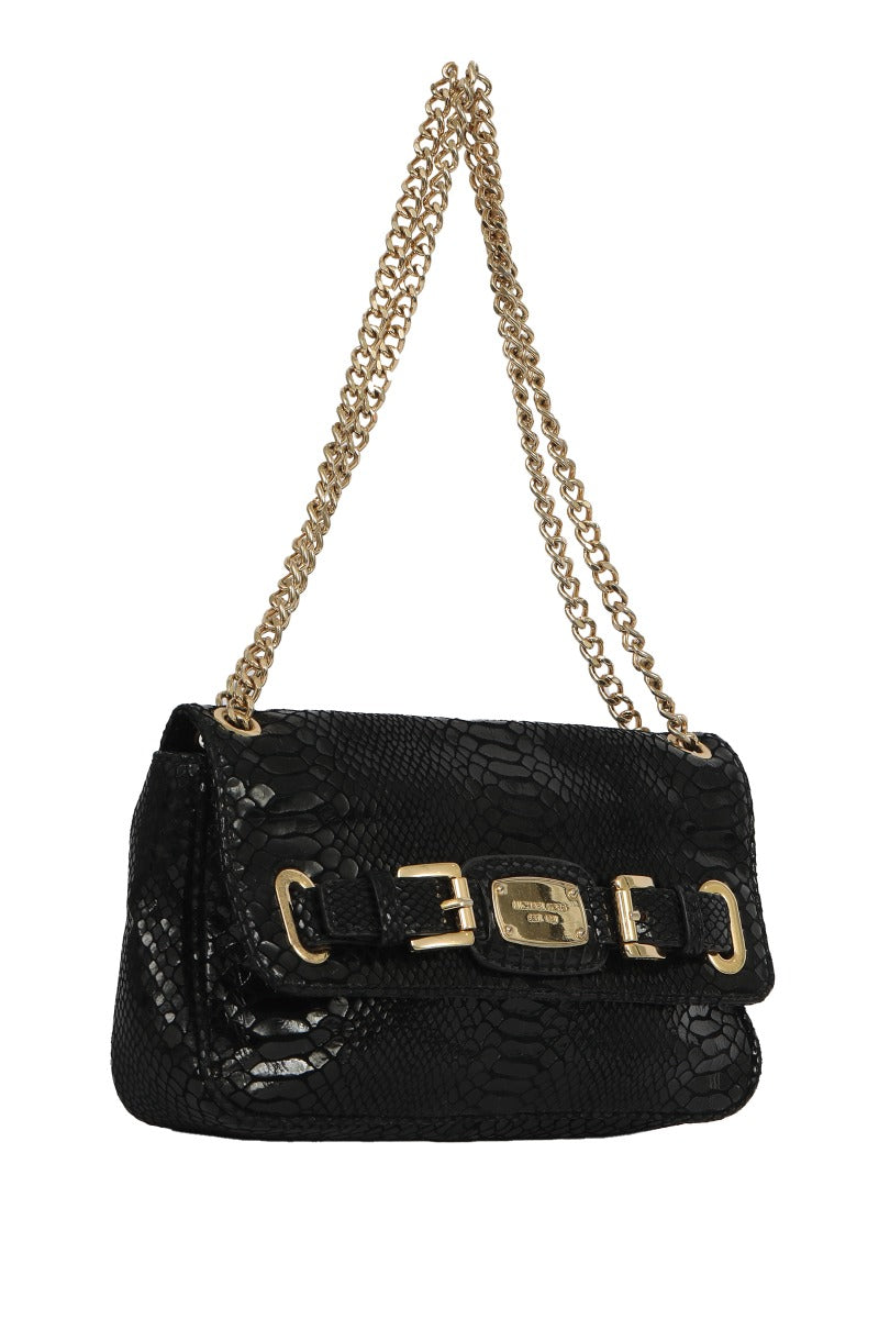 michael-kors-black-python-effect-leather-hamilton-flap-shoulder-bag