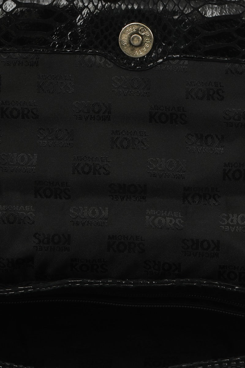 michael-kors-black-python-effect-leather-hamilton-flap-shoulder-bag