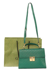 Gucci Supreme Guccissima Green Leather Top Handle Bag