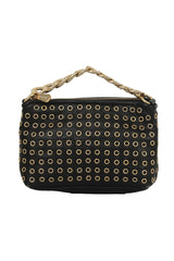Michael Kors Black Golden Rivets Leather Small Handbags