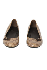 Gucci EU 37 Monogram Bow Ballet Flats