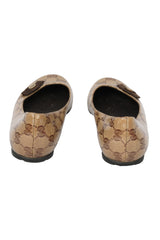 Gucci EU 37 Monogram Bow Ballet Flats