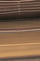 Bottega Veneta Intercciato Bronze Metallic Leather Long Wallet
