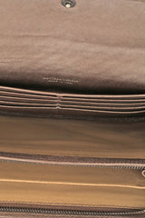 Bottega Veneta Intercciato Bronze Metallic Leather Long Wallet