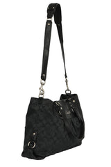 Coach Black Monogram Canvas And Leather Tote Bag