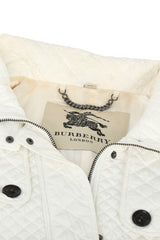 Burberry Size L White Quilted Long Jacket