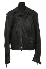 Burberry Size L Black Leather Jacket