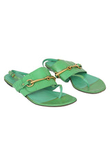 Gucci Size 39 Ursula Patent Leather Horsebit Sandals