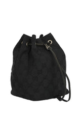 Gucci Guccissima Black Canvas Drawstring Small Handbag