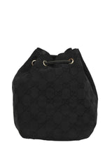 Gucci Guccissima Black Canvas Drawstring Small Handbag