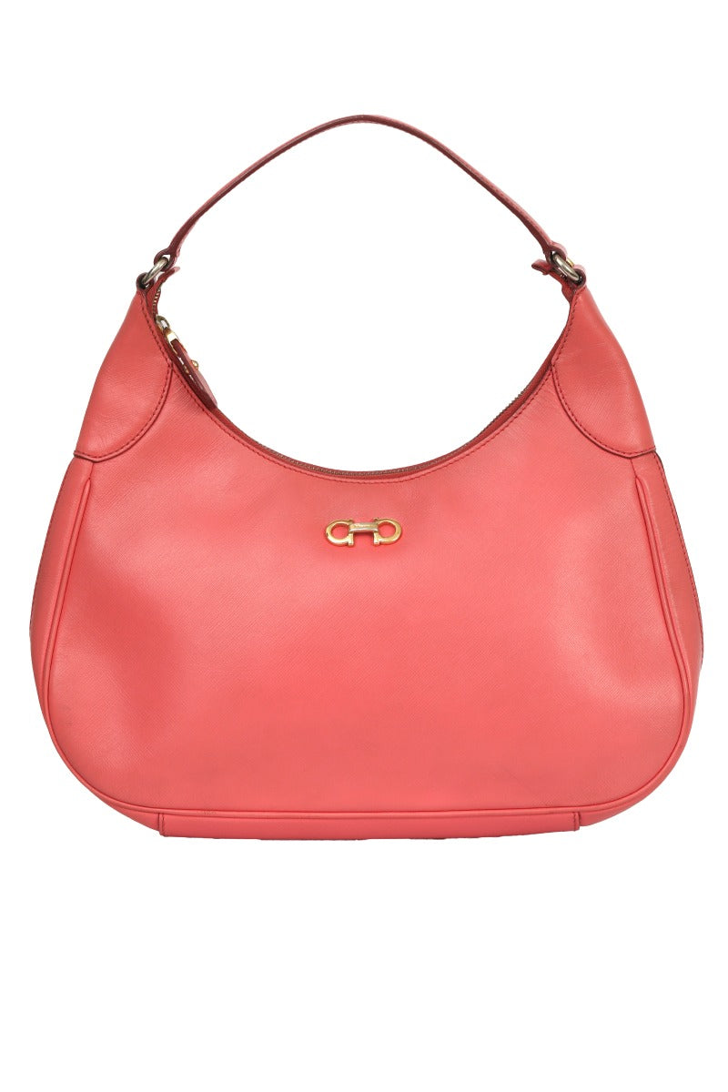 Salvatore Ferragamo Petunia Bright Red Leather Shoulder Bag