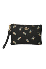 Coach Corner Zip Wristlet With Owl Print