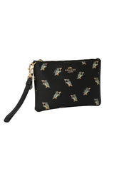 Coach Corner Zip Wristlet With Owl Print