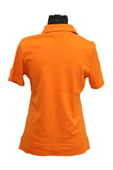 Tory Burch Size L Orange Polo T-Shirt